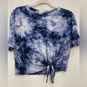 Caution to the Wind Cropped Tie Dye Top